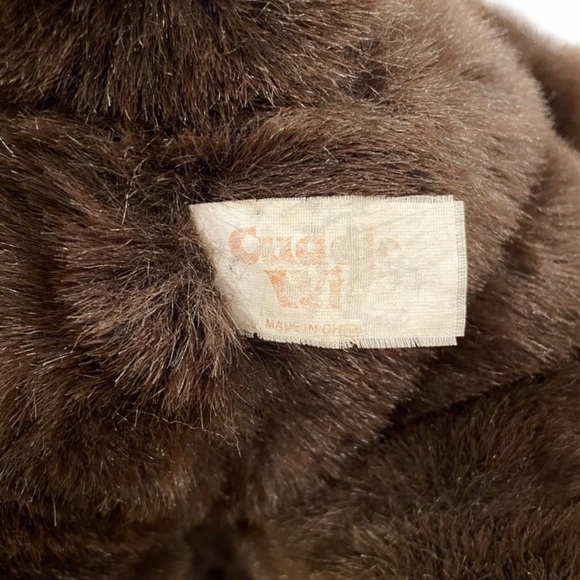 VINTAGE Cuddle Wit Teddy Bear Plush Stuffed Animal Dark Brown Tan Sitting 14 In - Picture 6 of 9